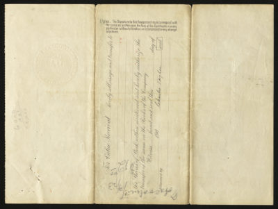 Backside shows various legal language including signatures and dates